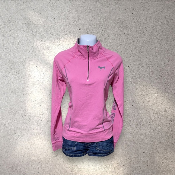 VS PINK Yoga Quarter Zip Long Sleeve Top - Picture 1 of 7